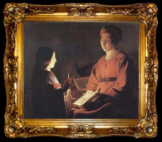 framed  Georges de La Tour The Education of the Virgin, ta009-2